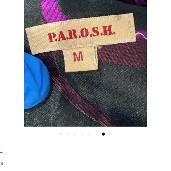 P.A.R.O.S.H. Polyester brocade  graphic shift dress SZ M  Party wear holiday - Picture 7 of 8